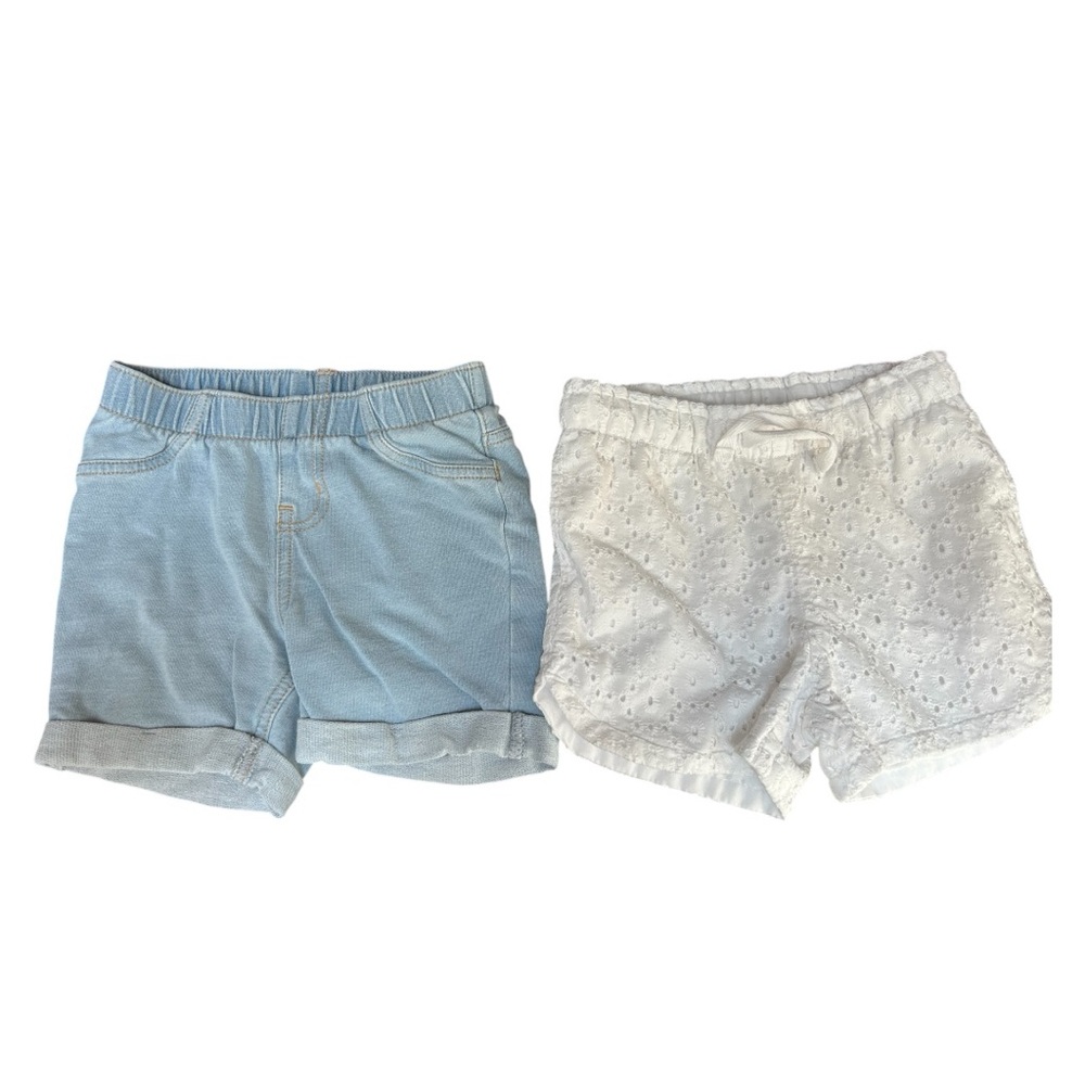 Cat & Jack Blue and White Casual Shorts with Elastic Waist